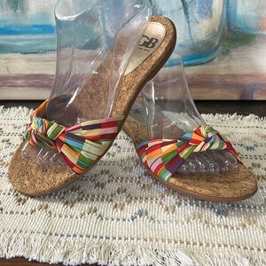Gianni Bini Red and Yellow Sandals Vibrant Style size 8 1/2